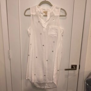 White Silver Star Dress